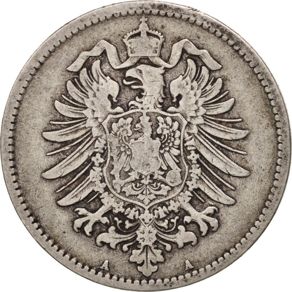 GERMANY - EMPIRE, Wilhelm I, Mark, 1875, Berlin, AU(50-53), Silver, KM:7