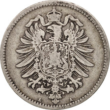GERMANY - EMPIRE, Wilhelm I, Mark, 1875, Berlin, AU(50-53), Silver, KM:7