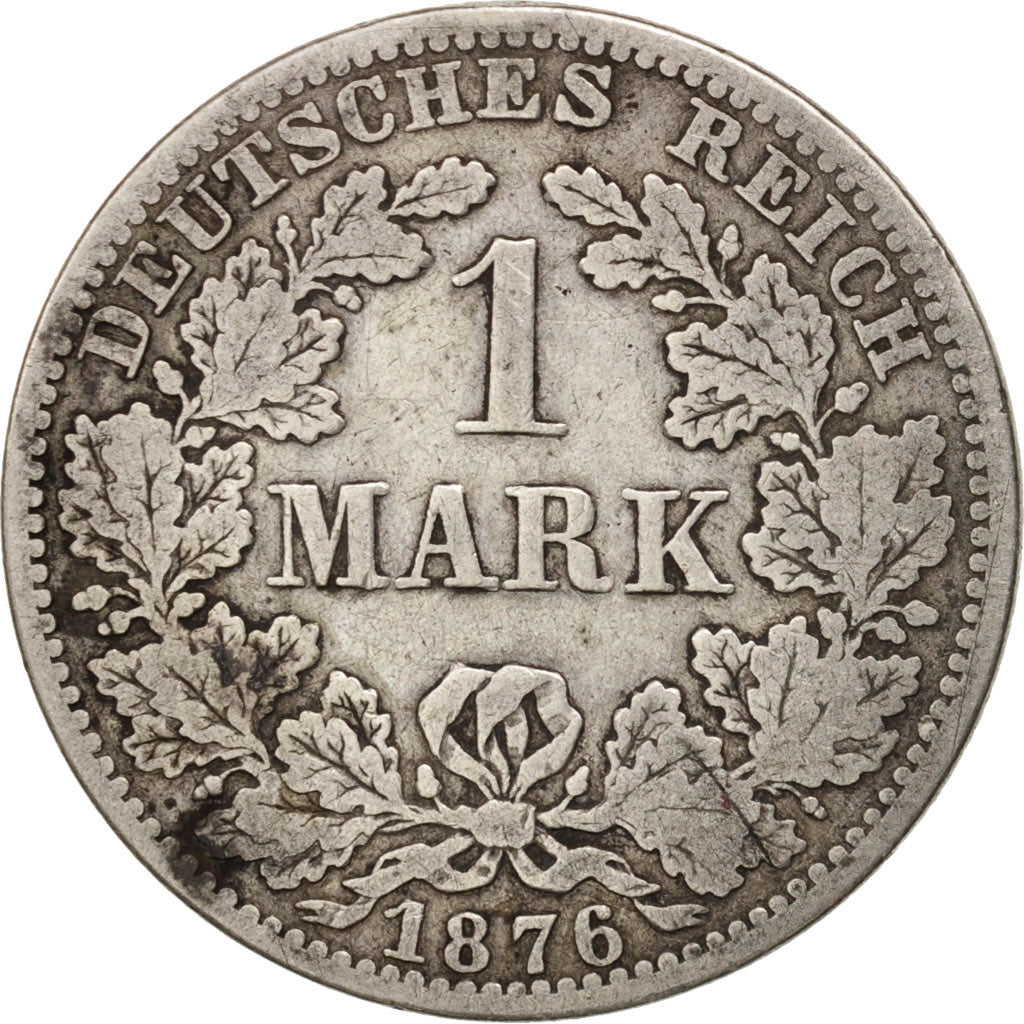 Coin, GERMANY - EMPIRE, Wilhelm I, Mark, 1876, Berlin, EF(40-45), Silver, KM:7