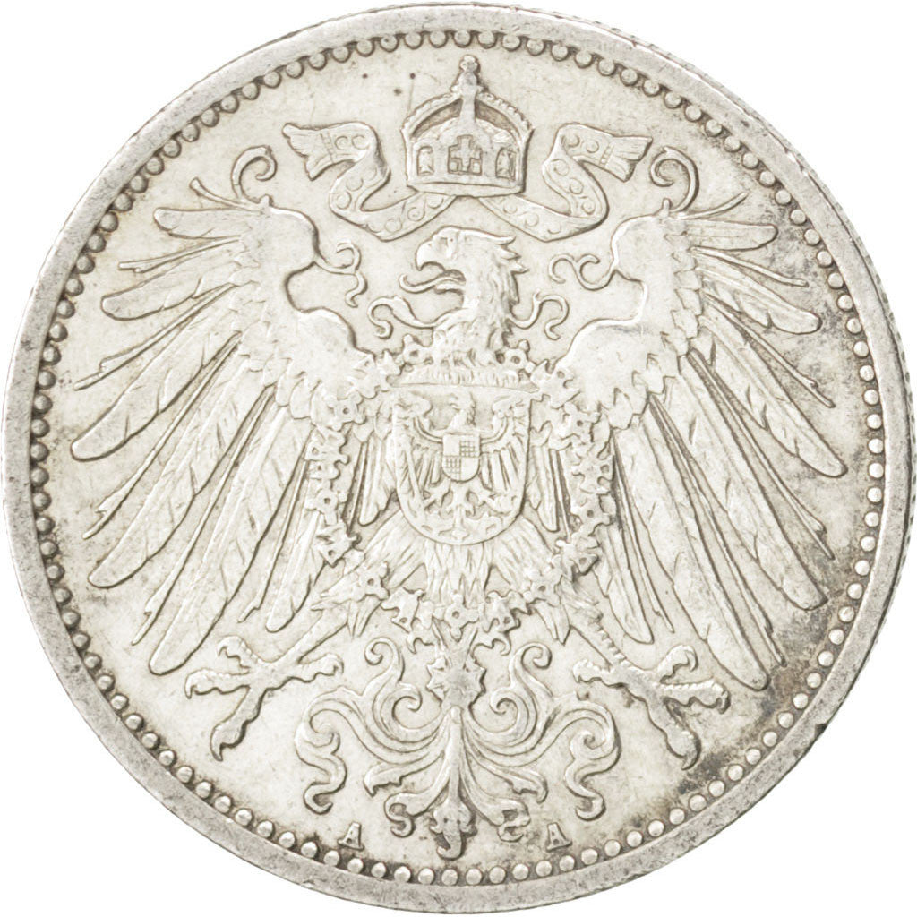 GERMANY - EMPIRE, Mark, 1906, Berlin, KM #14, AU(50-53), Silver, 24, 5.54