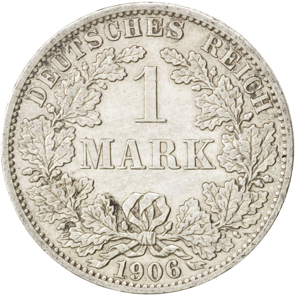 GERMANY - EMPIRE, Mark, 1906, Berlin, KM #14, AU(50-53), Silver, 24, 5.54