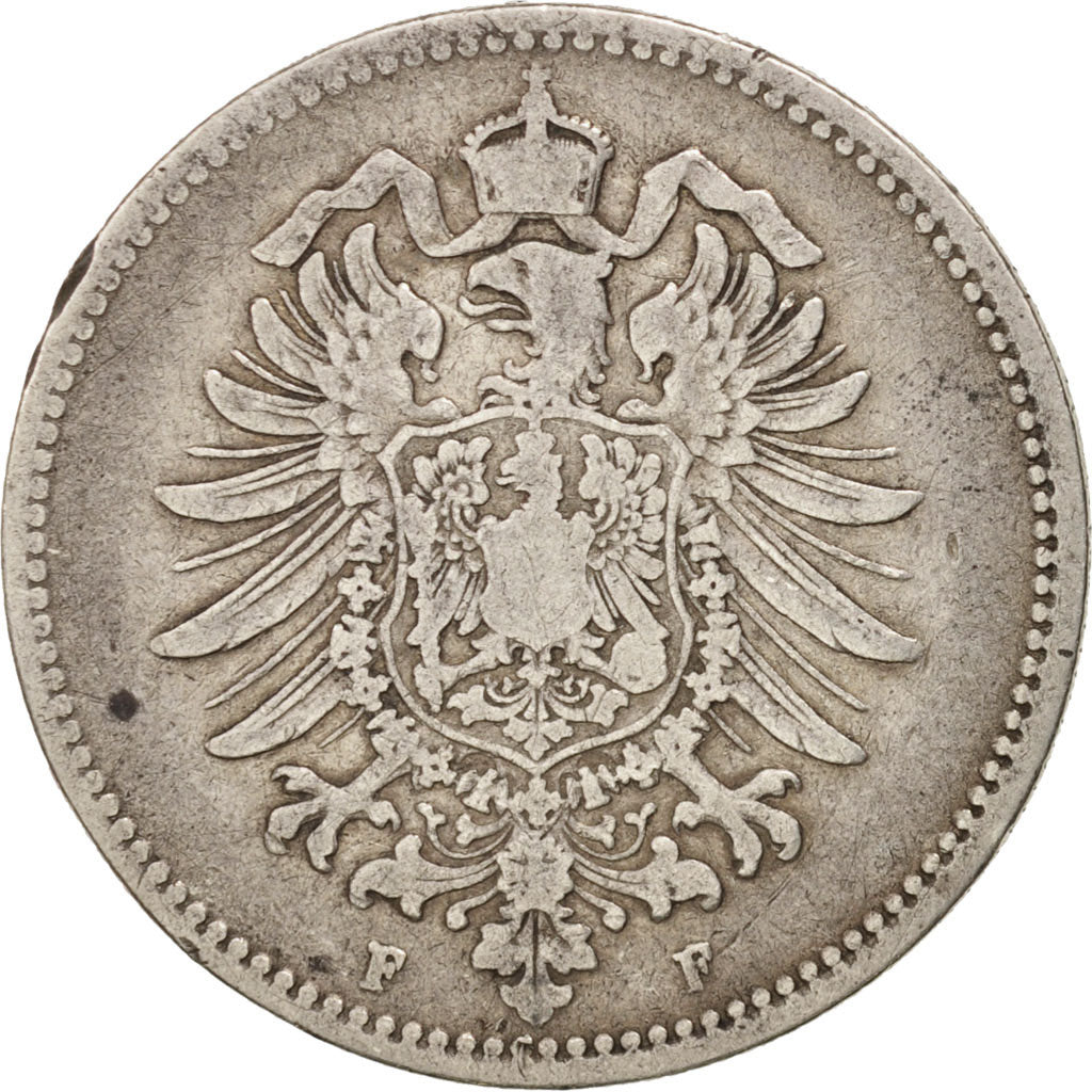 Coin, GERMANY - EMPIRE, Wilhelm I, Mark, 1881, Stuttgart, EF(40-45), Silver