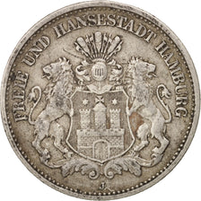 German States, HAMBURG, 2 Mark, 1906, Hamburg, EF(40-45), Silver, KM:612