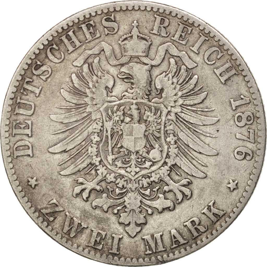 Coin, German States, PRUSSIA, Wilhelm I, 2 Mark, 1876, Cleves, EF(40-45)