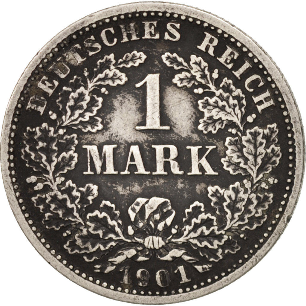 GERMANY - EMPIRE, Wilhelm II, Mark, 1901, Munich, EF(40-45), Silver, KM:14