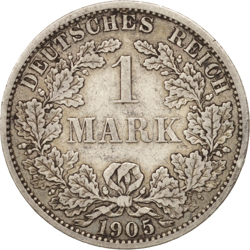 Coin, GERMANY - EMPIRE, Wilhelm II, Mark, 1905, Berlin, AU(50-53), Silver, KM:14