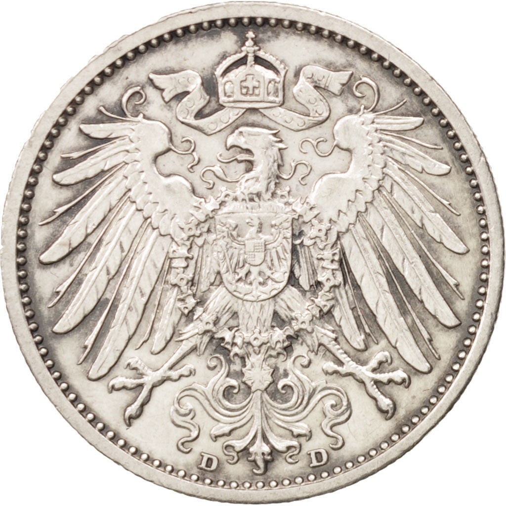 GERMANY - EMPIRE, Wilhelm II, Mark, 1905, Munich, AU(55-58), Silver, KM:14