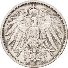 GERMANY - EMPIRE, Wilhelm II, Mark, 1905, Munich, AU(55-58), Silver, KM:14