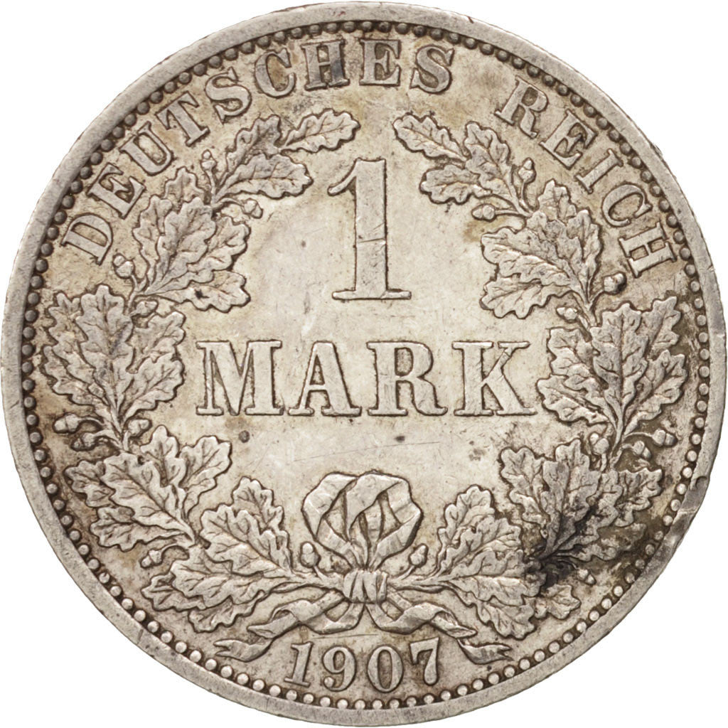 Coin, GERMANY - EMPIRE, Wilhelm II, Mark, 1907, Berlin, AU(55-58), Silver, KM:14
