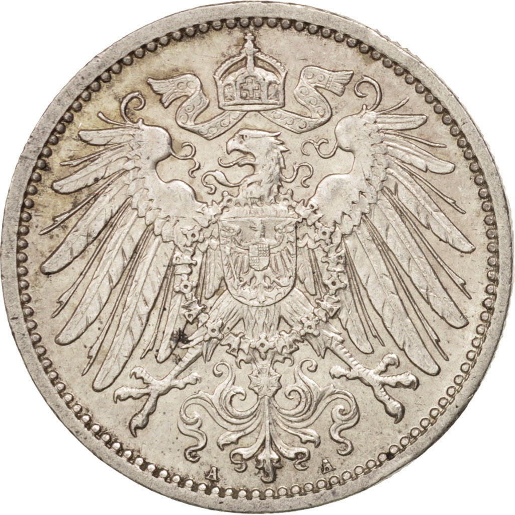 GERMANY - EMPIRE, Wilhelm II, Mark, 1914, Berlin, AU(55-58), Silver, KM:14