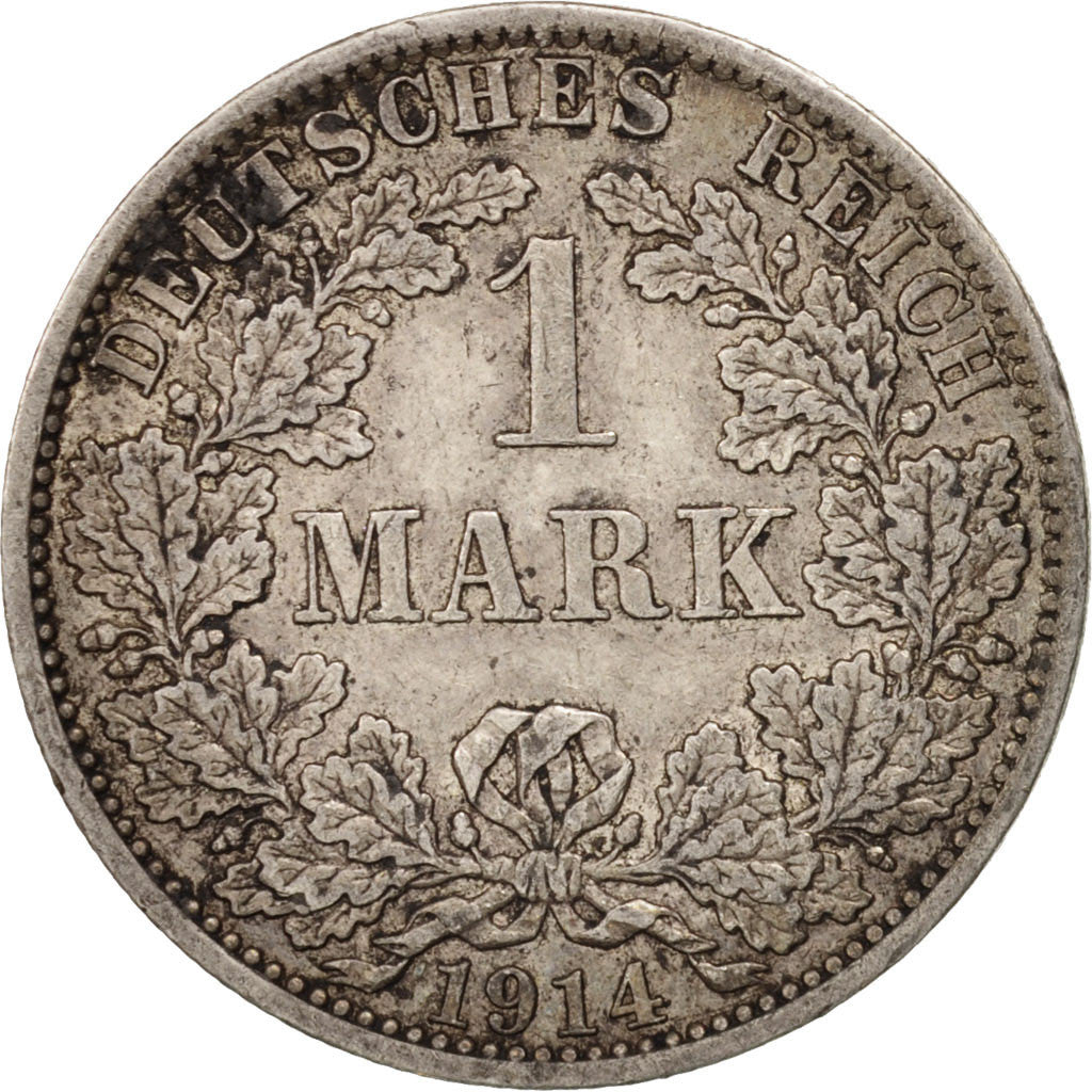 Coin, GERMANY - EMPIRE, Wilhelm II, Mark, 1914, Berlin, AU(50-53), Silver, KM:14