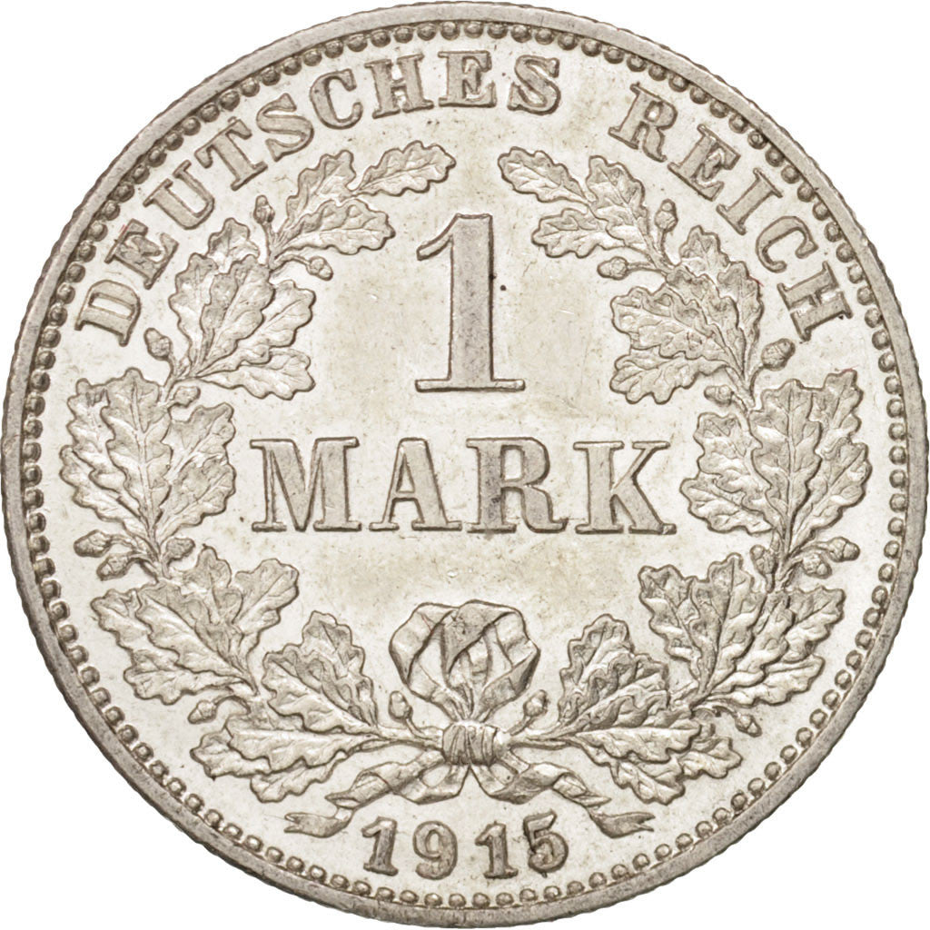 GERMANY - EMPIRE, Wilhelm II, Mark, 1915, Karlsruhe, MS(63), Silver, KM:14