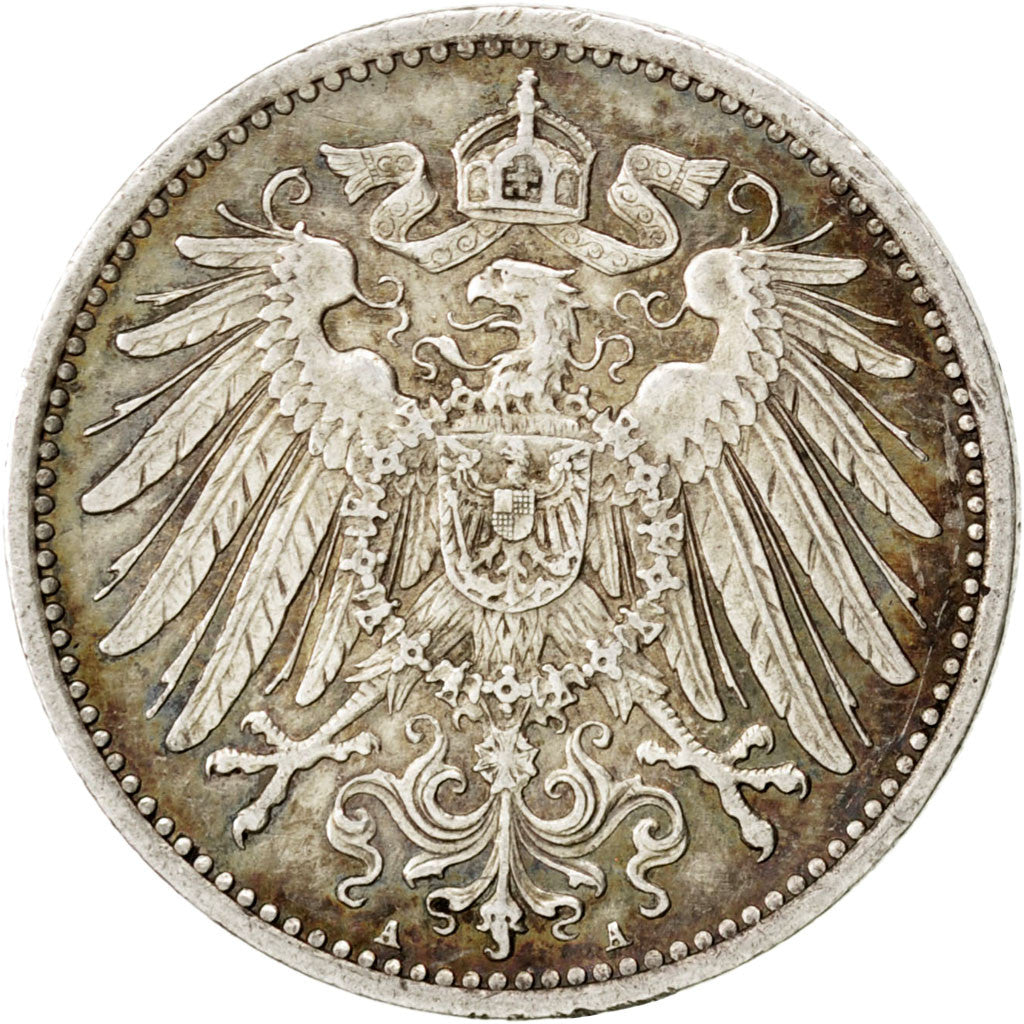 Coin, GERMANY - EMPIRE, Wilhelm II, Mark, 1907, Berlin, AU(55-58), Silver, KM:14