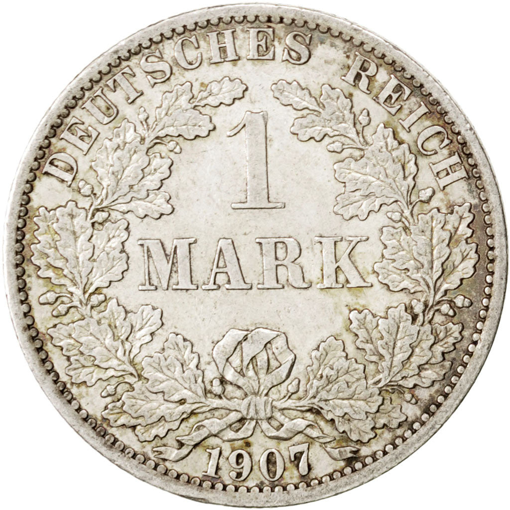 Coin, GERMANY - EMPIRE, Wilhelm II, Mark, 1907, Berlin, AU(55-58), Silver, KM:14