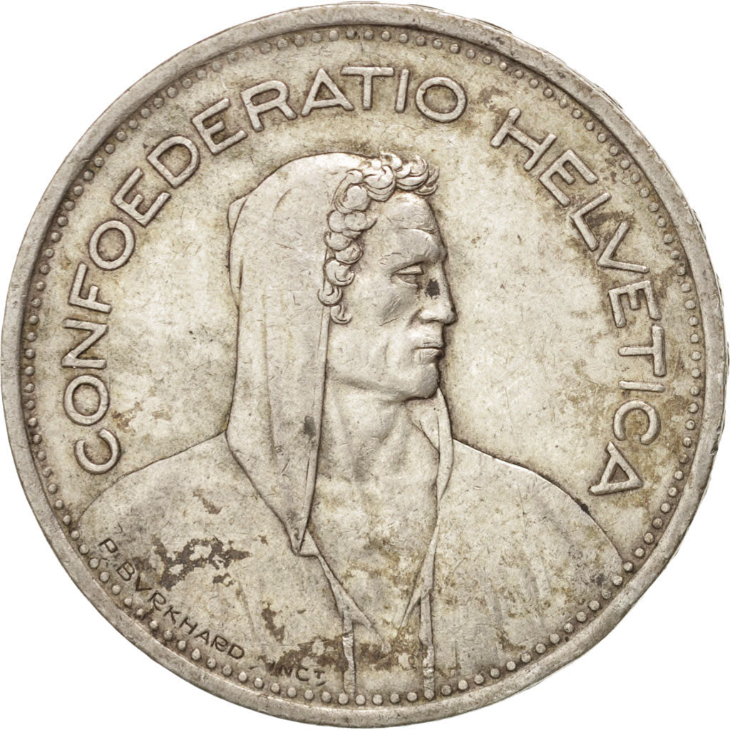 Coin, Switzerland, 5 Francs, 1953, Bern, AU(50-53), Silver, KM:40