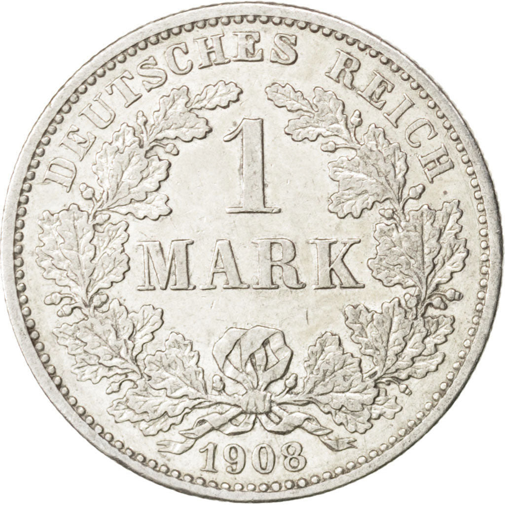 GERMANY - EMPIRE, Mark, 1908, Karlsruhe, KM #14, AU(50-53), Silver, 24, 5.56