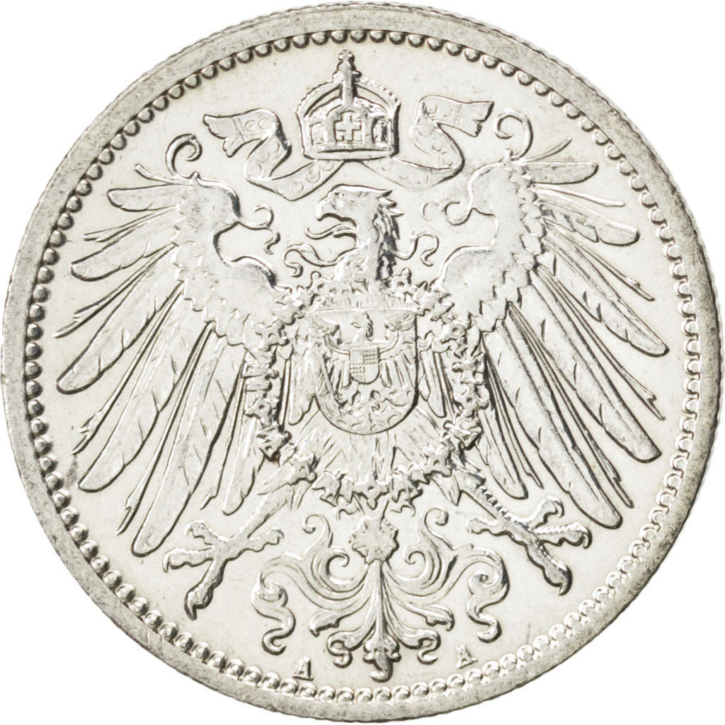 Coin, GERMANY - EMPIRE, Wilhelm II, Mark, 1908, Berlin, AU(55-58), Silver, KM:14