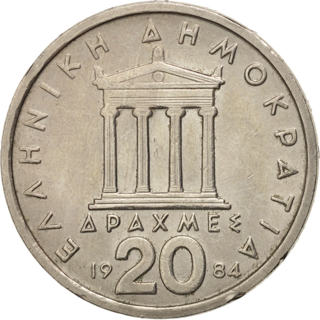 Coin, Greece, 20 Drachmes, 1984, Athens, EF(40-45), Copper-nickel, KM:133