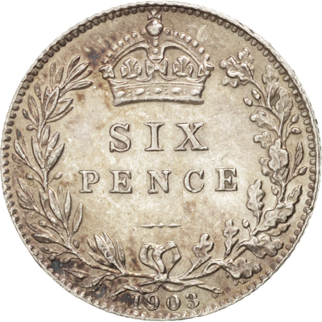 Great Britain, Edward VII, 6 Pence, 1903, AU(50-53), Silver