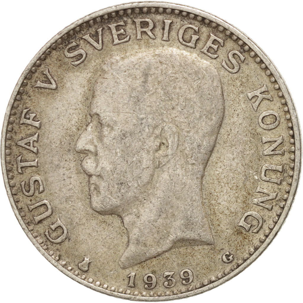 Sweden, Gustaf V, Krona, 1939, Stockholm, EF(40-45), Silver, KM:786.2