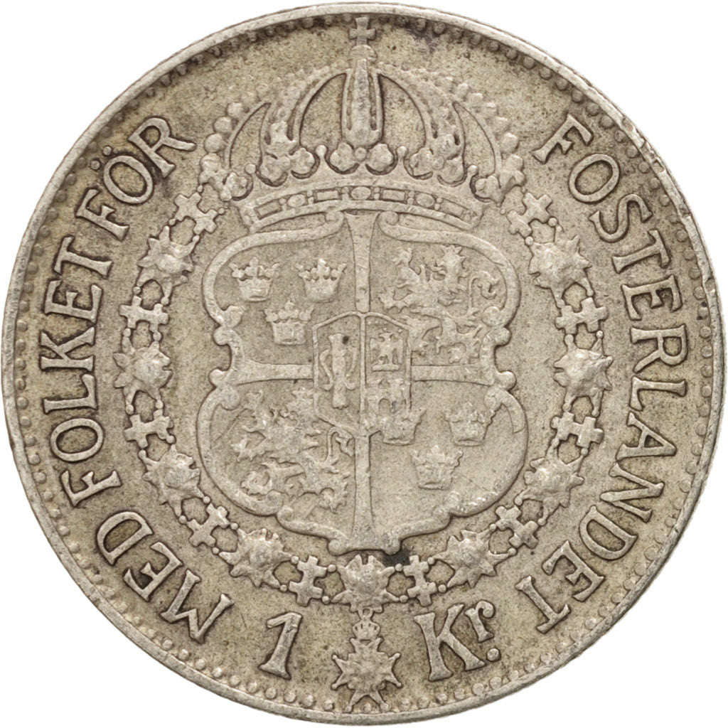 Sweden, Gustaf V, Krona, 1939, Stockholm, EF(40-45), Silver, KM:786.2