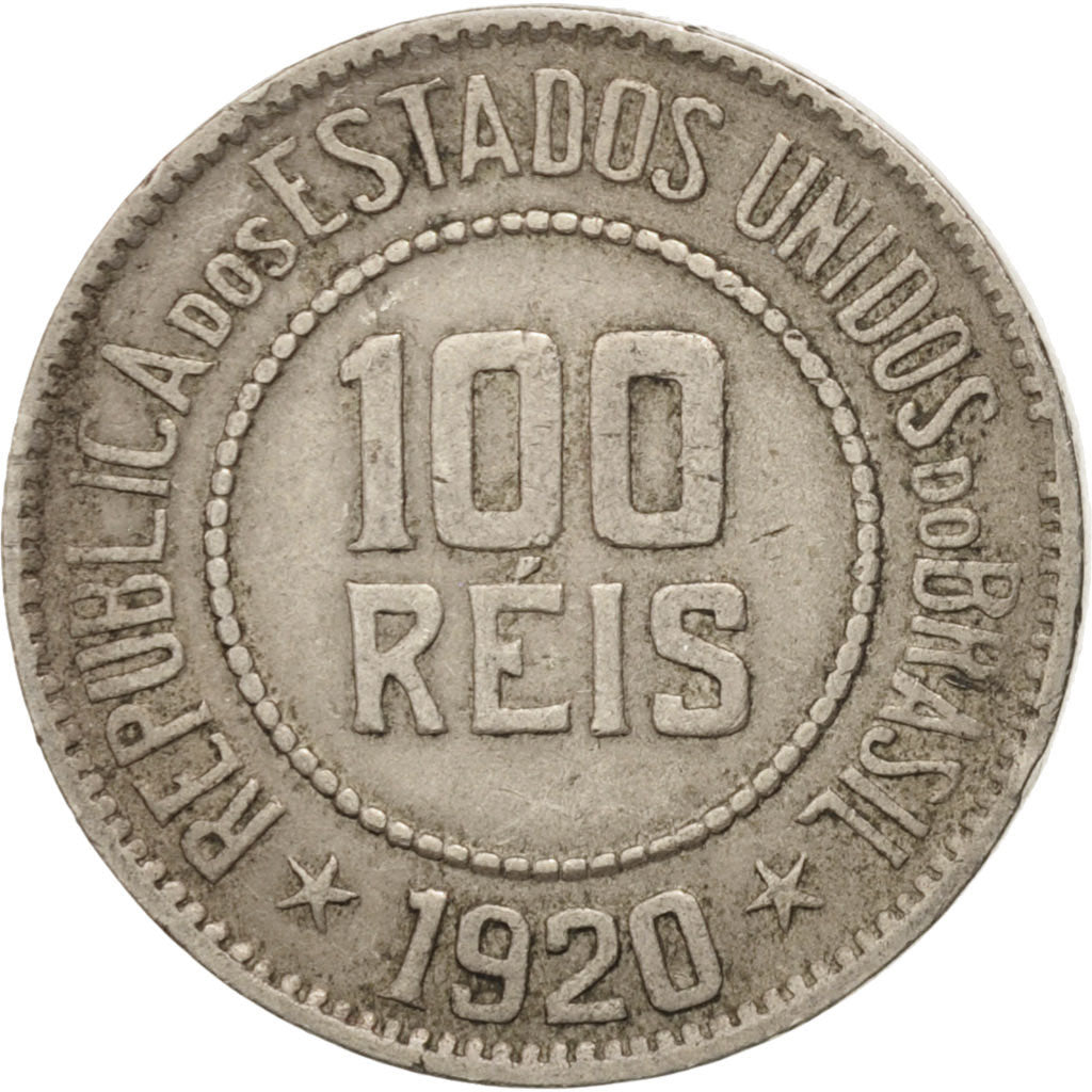 Brasilien, 100 Reis, 1920, Rio de Janeiro, VF(30-35), Copper-nickel, KM:518