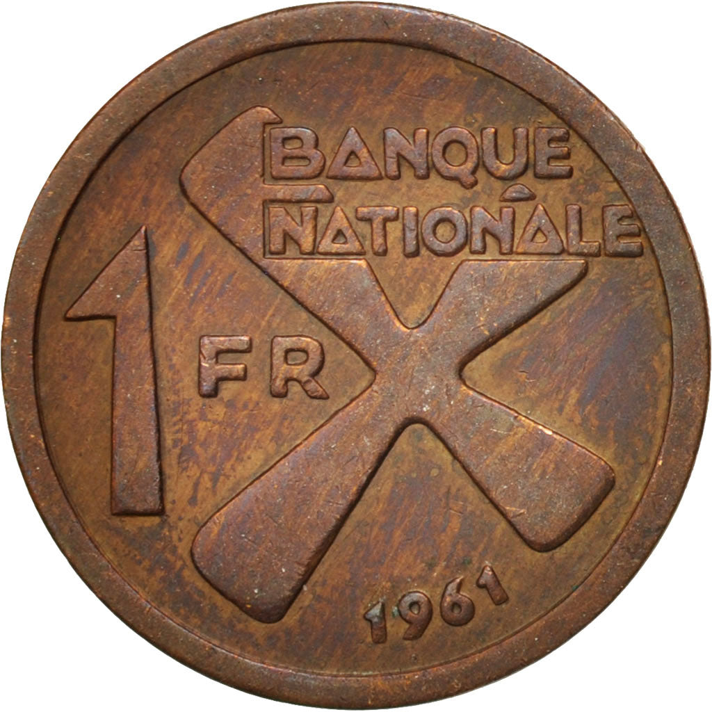 Katanga, Franc, 1961, AU(55-58), Bronze, KM:1