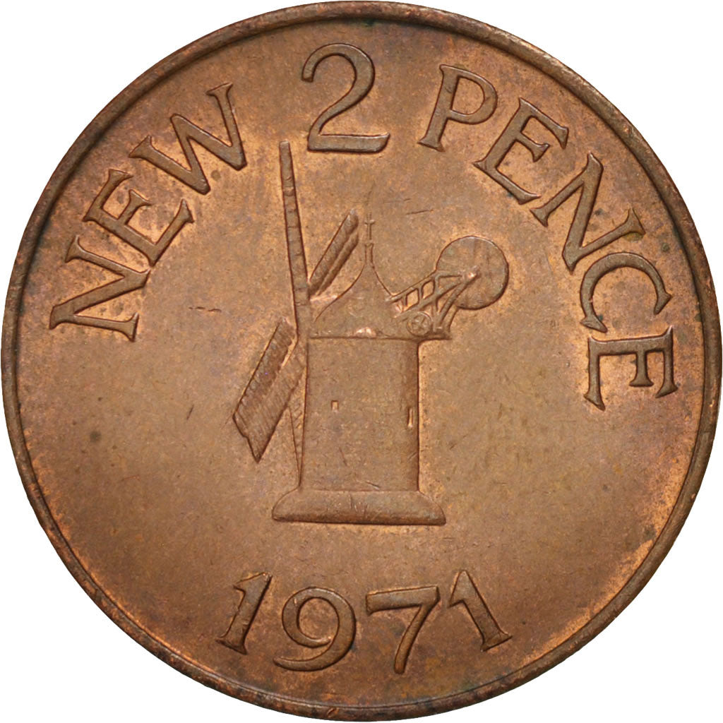 Guernsey, Elizabeth II, 2 New Pence, 1971, Guernesey, TTB+, Bronze, KM:22