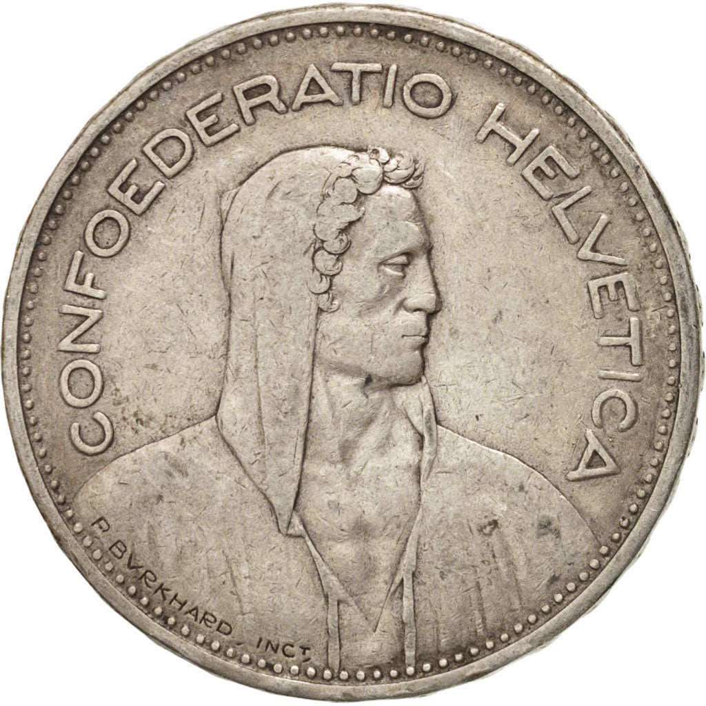 Coin, Switzerland, 5 Francs, 1931, Bern, EF(40-45), Silver, KM:40