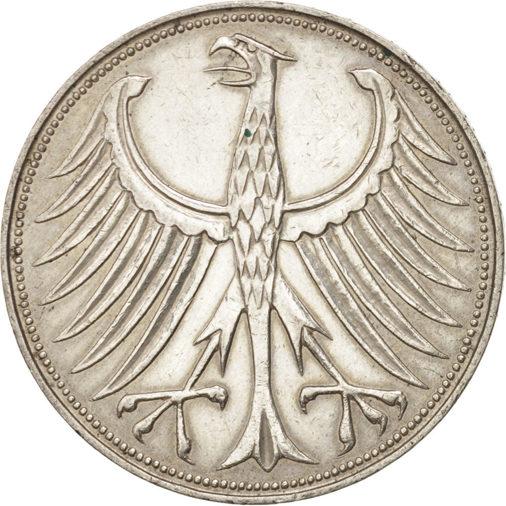 GERMANY - FEDERAL REPUBLIC, 5 Mark, 1965, AU(50-53), Silver