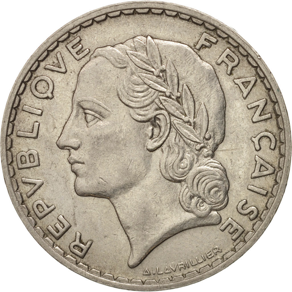 Münze, Frankreich, Lavrillier, 5 Francs, 1933, Paris, SS+, Nickel, KM:888, Le