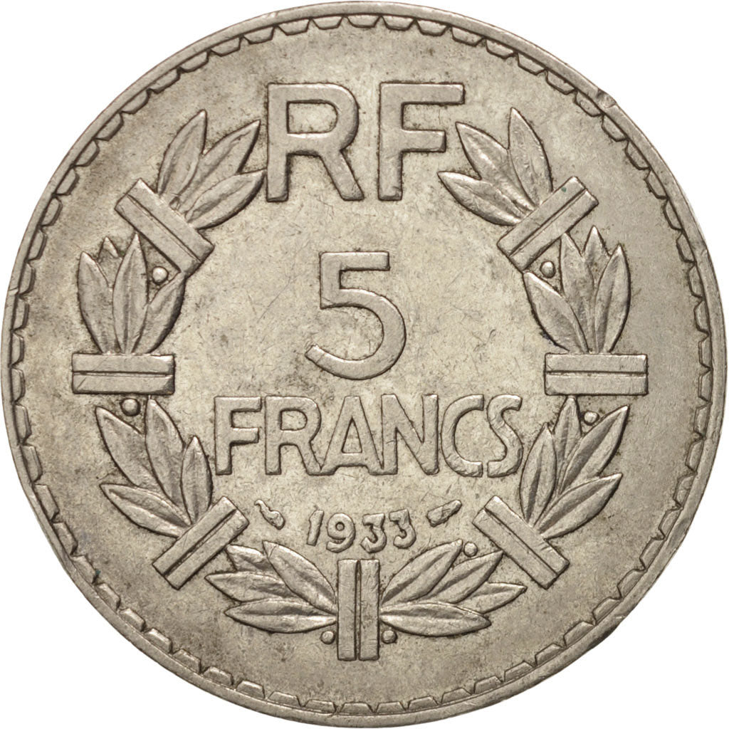 Münze, Frankreich, Lavrillier, 5 Francs, 1933, Paris, SS+, Nickel, KM:888, Le