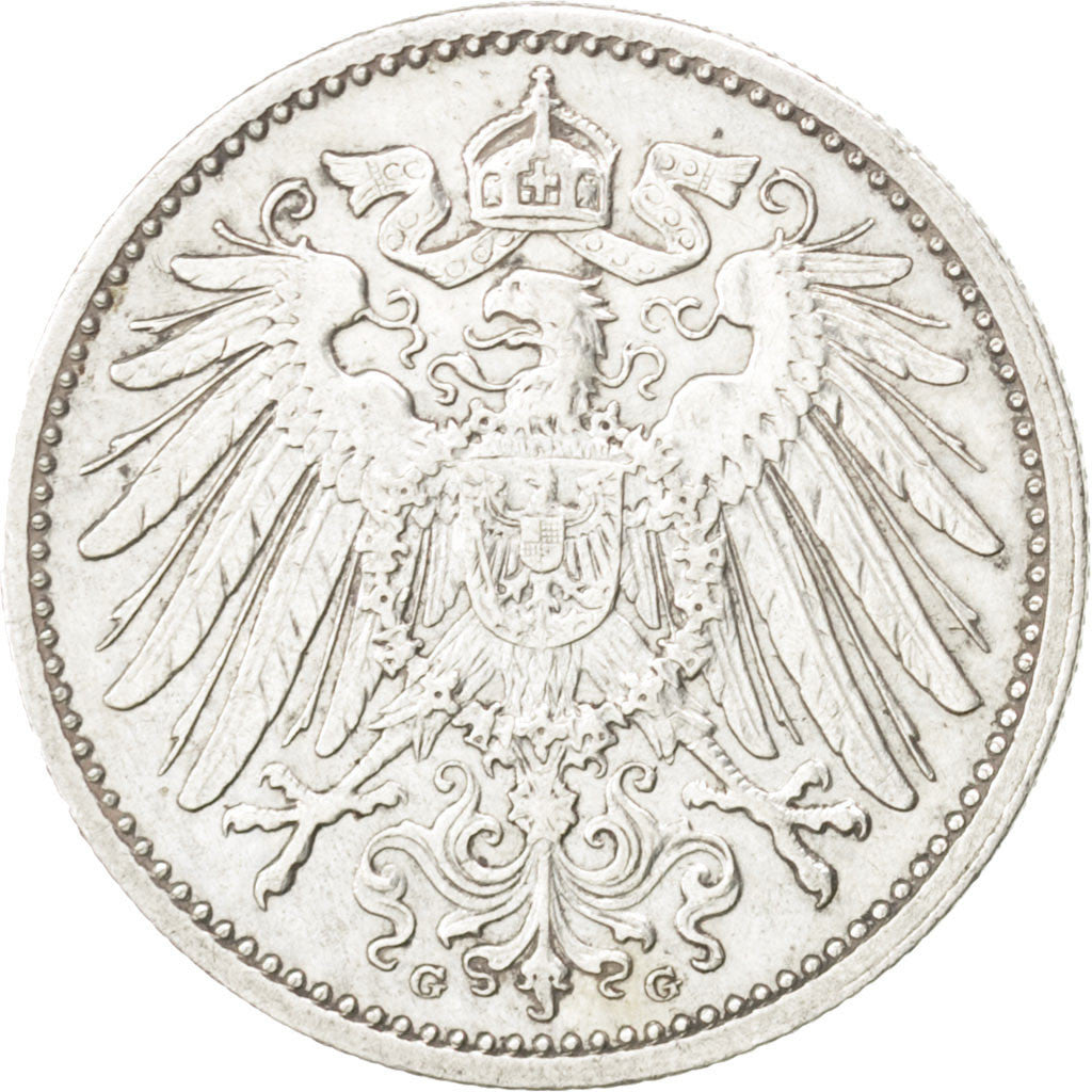 Coin, GERMANY - EMPIRE, Wilhelm II, Mark, 1911, Karlsruhe, AU(50-53), Silver