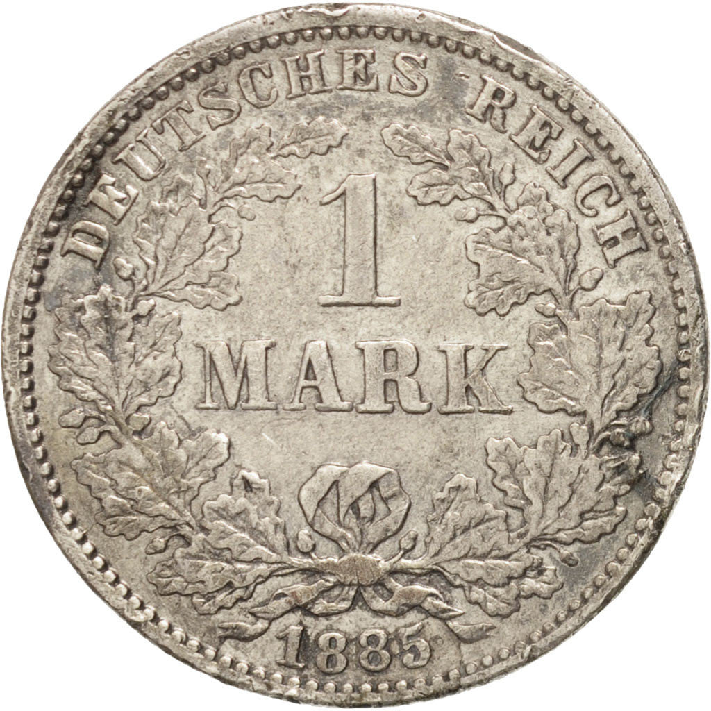 GERMANY - EMPIRE, Wilhelm I, Mark, 1885, Karlsruhe, VF(30-35), Silver, KM:7