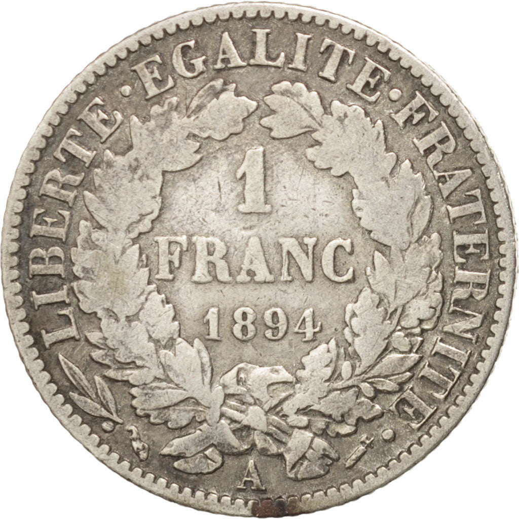 Münze, Frankreich, Cérès, Franc, 1894, Paris, S, Silber, KM:822.1