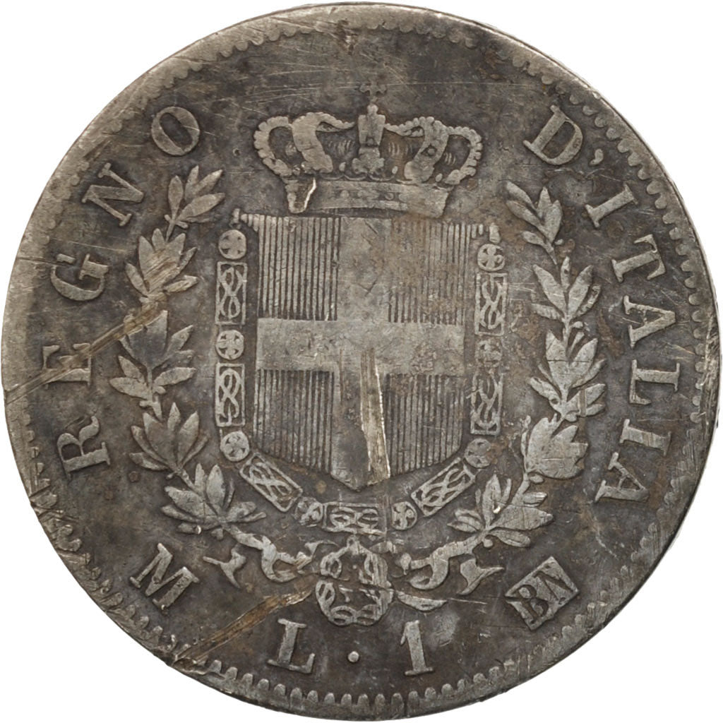 Münze, Italien, Vittorio Emanuele II, Lira, 1863, Milan, S, Silber, KM:15.1