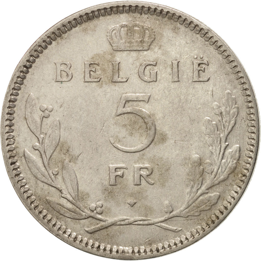Belgium, 5 Francs, 5 Frank, 1936, VF(30-35), Nickel, KM:109.1
