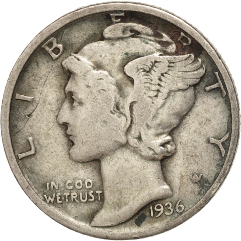 Stati Uniti, Mercury Dime, Dime, 1936, U.S. Mint, Philadelphia, BB, Argento,...