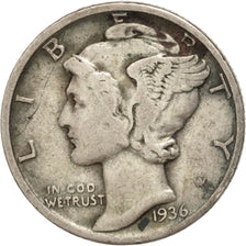 Stati Uniti, Mercury Dime, Dime, 1936, U.S. Mint, Philadelphia, BB, Argento,...