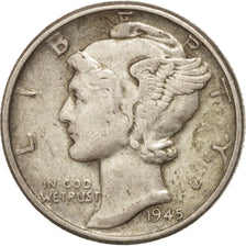 United States, Mercury Dime, Dime, 1945, U.S. Mint, Philadelphia, EF(40-45)