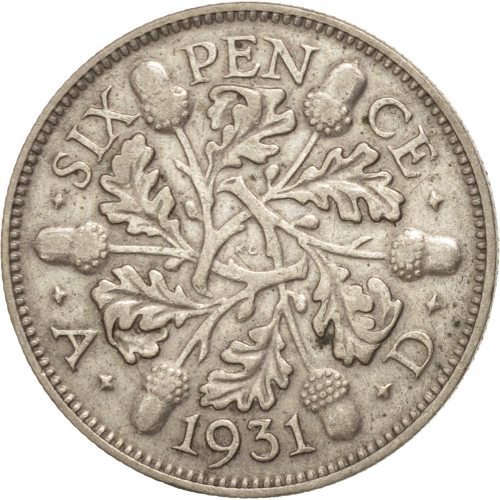 Great Britain, George V, 6 Pence, 1931, , EF(40-45), Silver