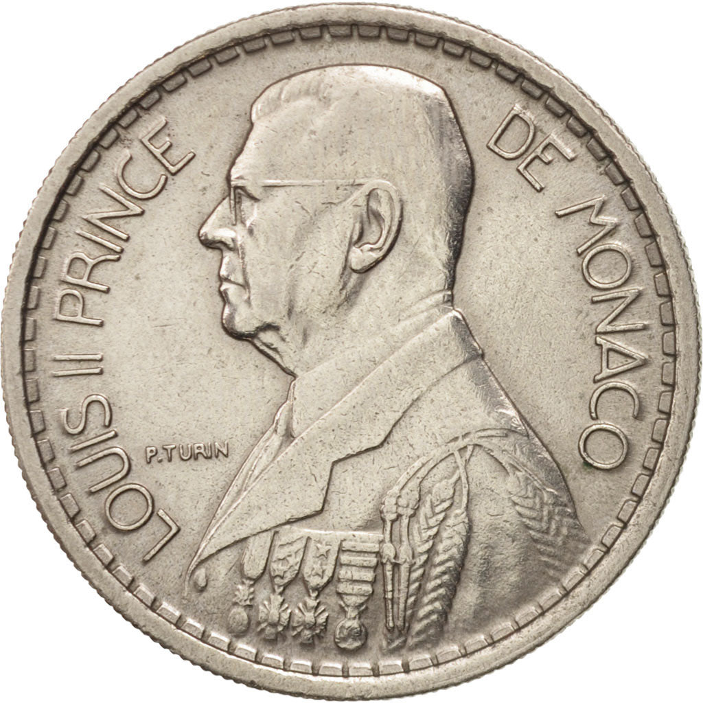 Monaco, Louis II, 10 Francs, 1946, AU(50-53), Copper-nickel