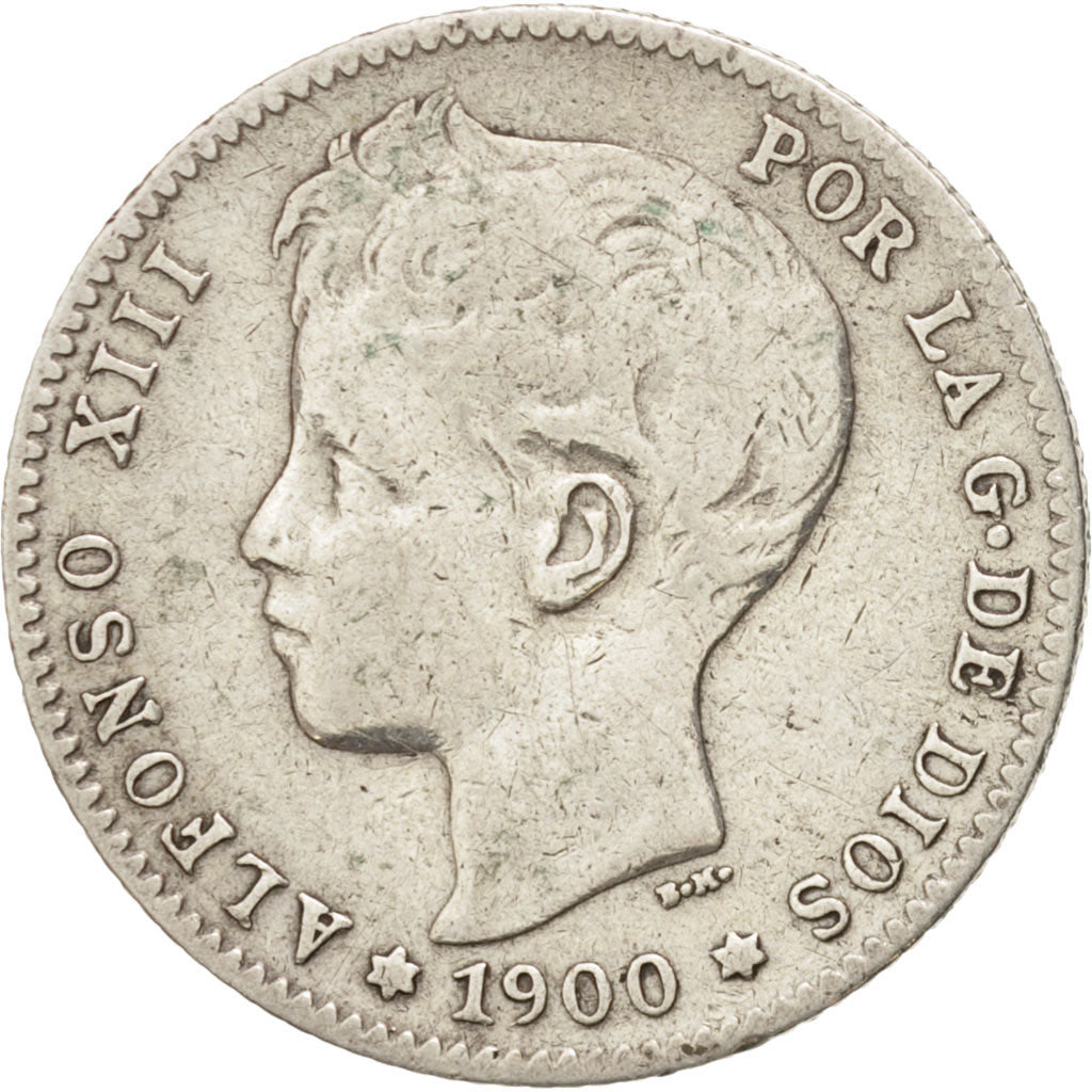 Coin, Spain, Alfonso XIII, Peseta, 1900, Madrid, VF(30-35), Silver, KM:706