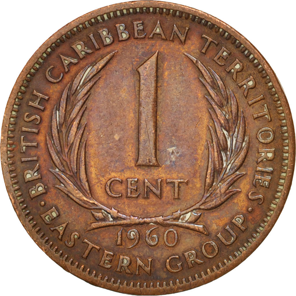 Monnaie, Etats des caraibes orientales, Elizabeth II, Cent, 1960, TB+, Bronze