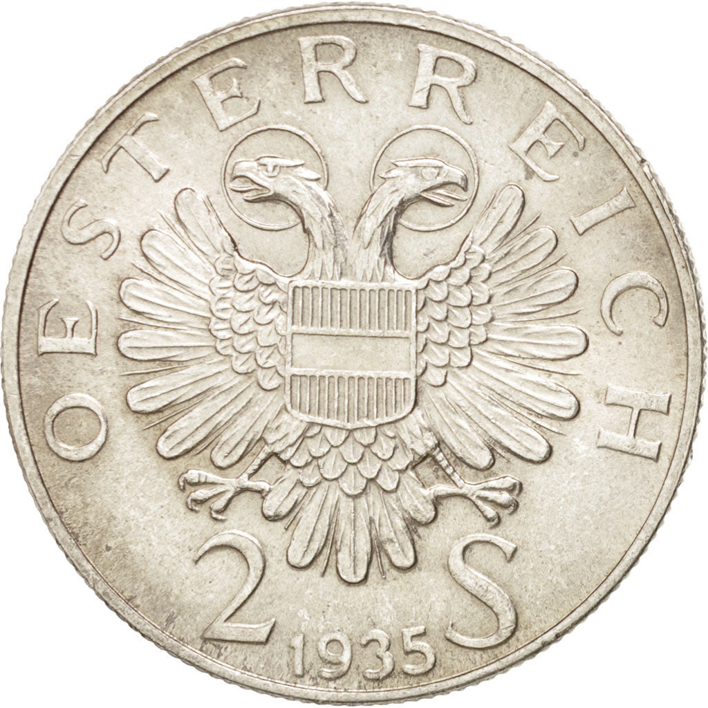 Austria, 2 Schilling, 1935, Vienne, AU(50-53), Silver, KM:2855