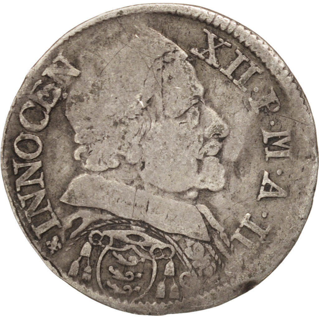 Coin, ITALIAN STATES, PAPAL STATES-AVIGNON, 1/12 Ecu, 1693, Avignon, VF(30-35)