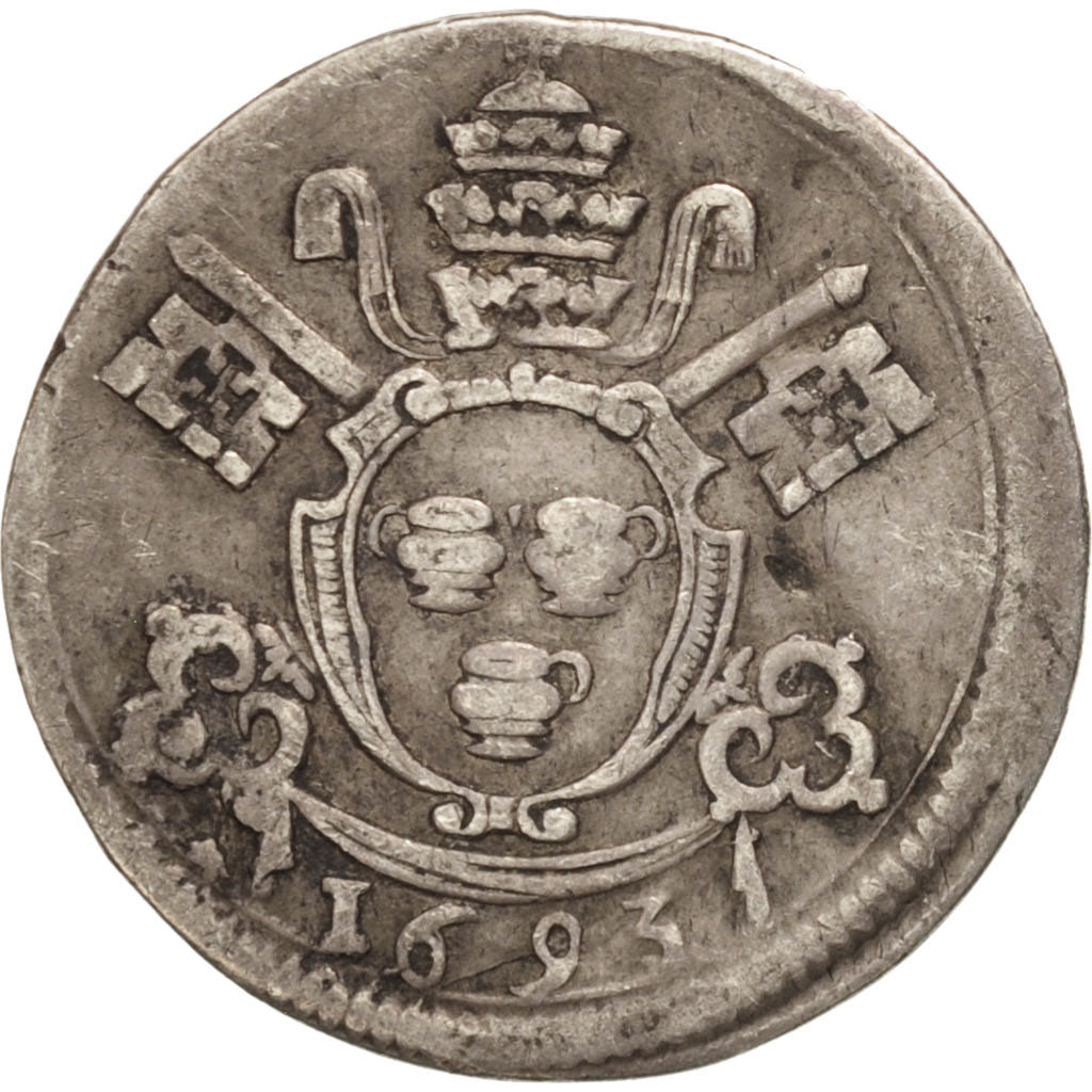 Coin, ITALIAN STATES, PAPAL STATES-AVIGNON, 1/12 Ecu, 1693, Avignon, VF(30-35)