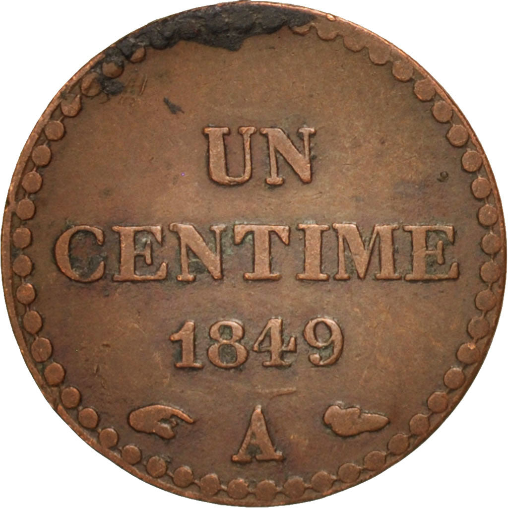 France, Dupré, Centime, 1849, Paris, VF(30-35), Bronze, KM:754, Gadoury:84