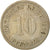 Moneda, ALEMANIA - IMPERIO, Wilhelm II, 10 Pfennig, 1906, Karlsruhe, MBC, Cobre