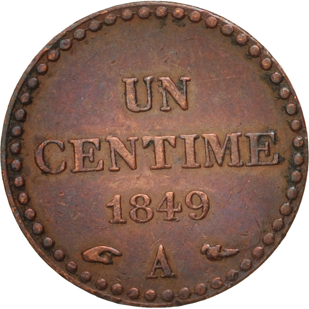 Coin, France, Dupré, Centime, 1849, Paris, AU(50-53), Bronze, KM:754